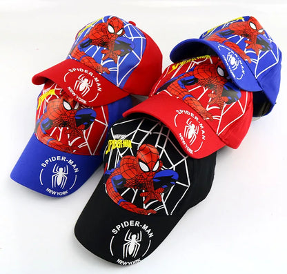 Marvel Anime Figure Spider-Man Cartoon Baseball Cap Cotton Polyester Peaked Cap Boy Girl Headwear Accessories Kids Birthday Gift