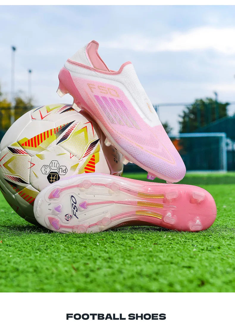 Men Football Boots Futsal Ultralight Soccer Shoes Training TF Match Long Spikes Breathable Indoor Sneakers Cleats Drop Shipping