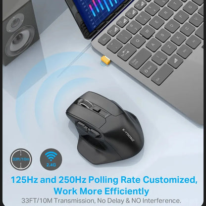 E-YOOSO X-31 USB 2.4G brezžična gaming miška za velike roke PAW3212 4800 DPI 5 gumbov za igralce, računalnik, prenosnik in PC