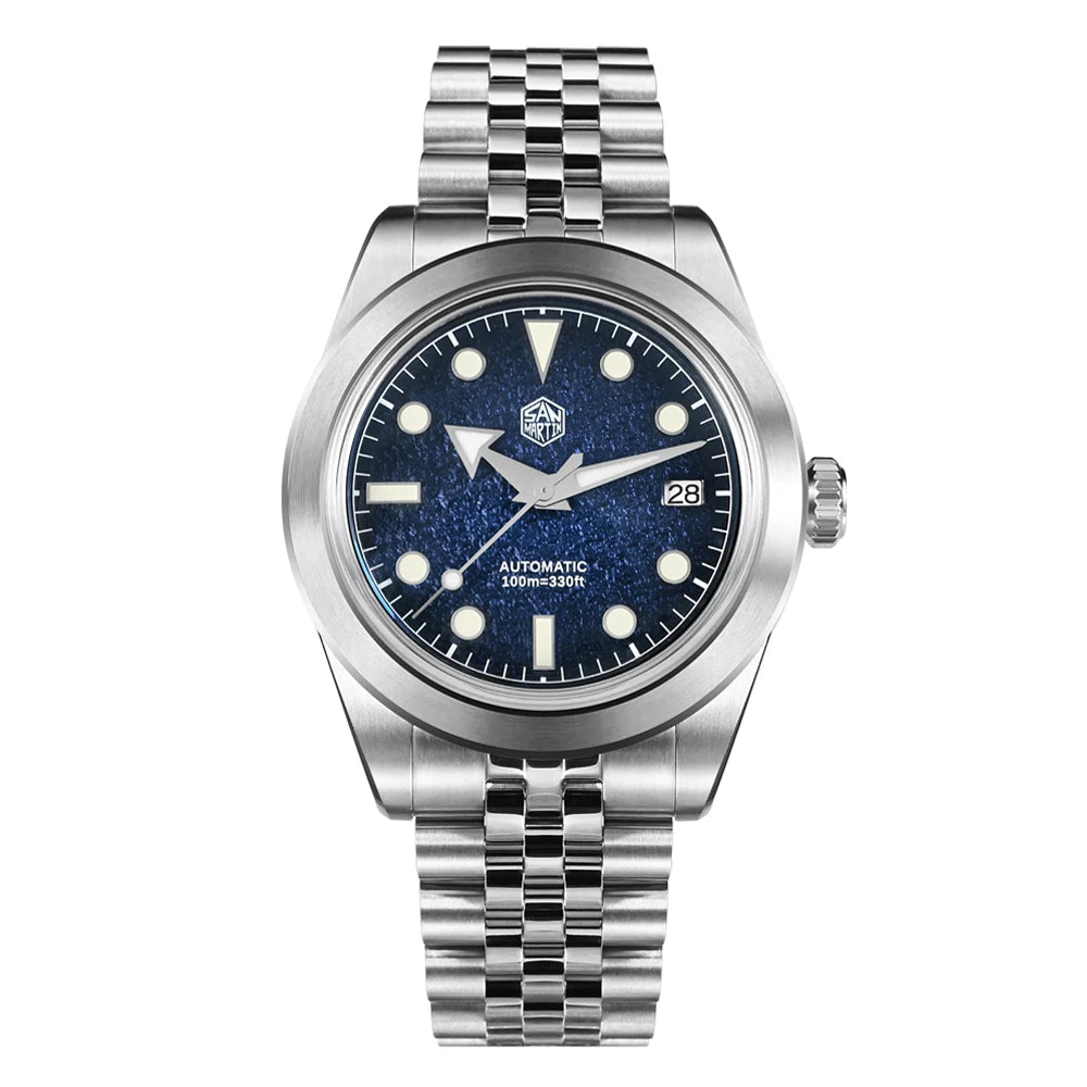 San Martin New 39mm Sport Watch Enamel Dial NH35 Automatic Mechanical Men Dress Watch Sapphire Waterproof 100m Luminous SN0053
