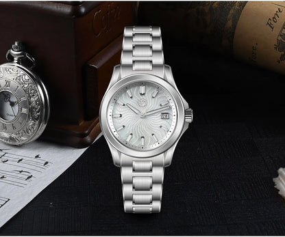 San Martin Official 39mm Guilloche MOP Dial Gada Watch Miyota 9015 Luxury Men's Automatic Mechanical Watches 10 ATM reloj SN0150