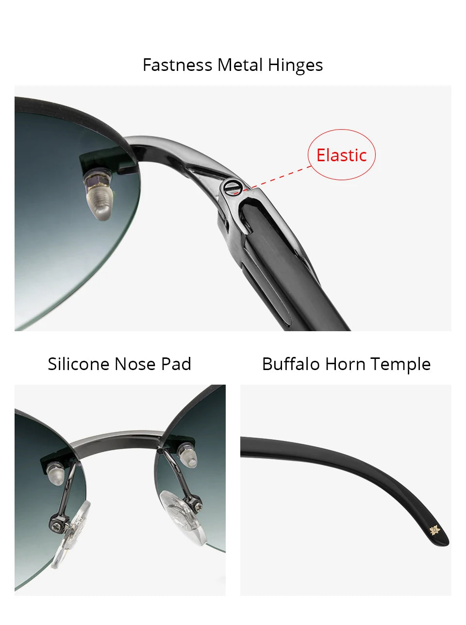 HEPIDEM Buffalo Horn Glasses Men Famous Brand Design Rimless Sunglasses Women Luxury Eyewear Horn-Rim Frameless Buffs Eyeglasses
