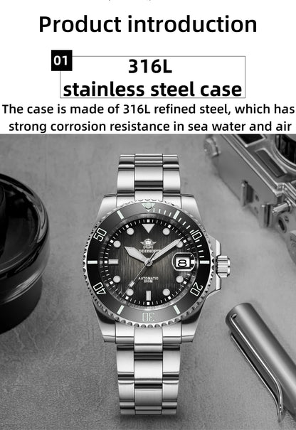 ADDIESDIVE Hot selling Men's Automatic Watch Sapphire Glass 200m Waterproof Watch BGW9 Night Light Classic Men's Watch AD2536