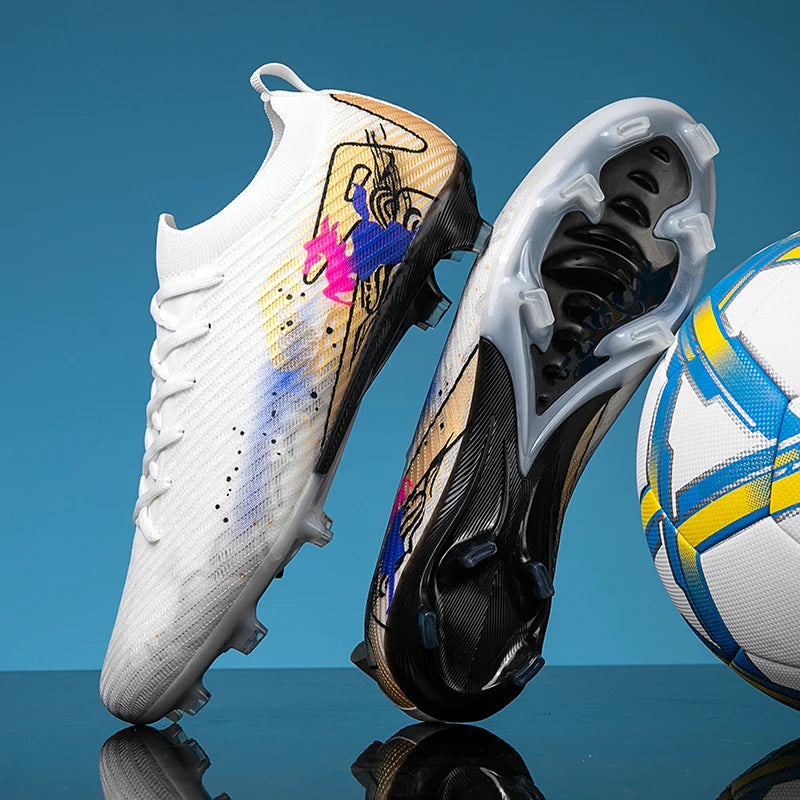 Nouvelles chaussures de football pour hommes, chaussures d'entraînement, chaussures de soccer, crampons longs FG, chaussures d'extérieur antidérapantes, chaussures de match ultralégères, livraison directe