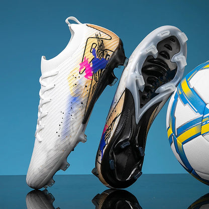 Nouvelles chaussures de football pour hommes, ultralégères, crampons longs FG, chaussures d'entraînement, chaussures de football antidérapantes pour l'extérieur, livraison directe