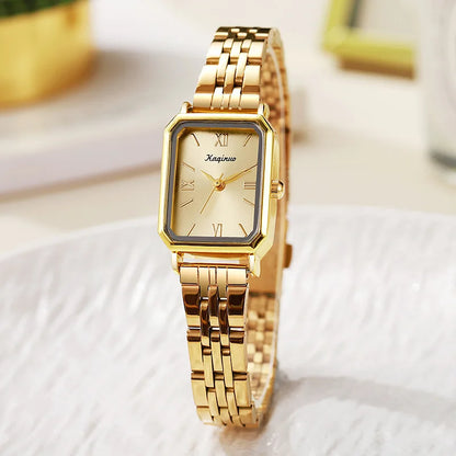Rectangular Gold Watch Women Adjustable Stainless Steel Strap Ladies Watch Luxury Gift Quartz Wristwatches Relojes Para Mujer