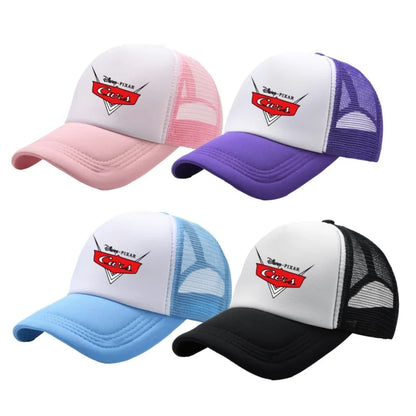 Anime Cars Lightning McQueen Cartoon Figure Print Fashion Baseball Cap Girls Boys Summer Casual Adjustable Sun Hat Birthday Gift