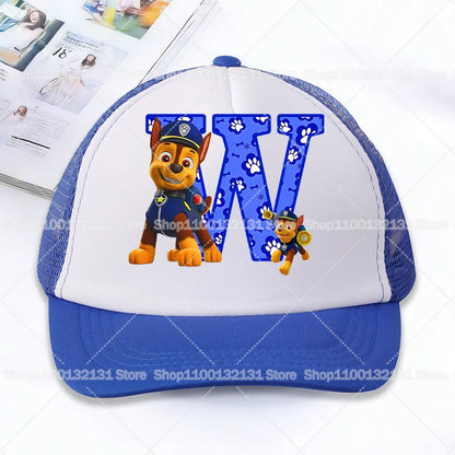 PAW Patrol Mesh Baseball Caps Cartoon Chase Letter Adult Kids Sports Hats Anime Summer Outdoor Sunshade Peaked Cap Boy Girl Gift