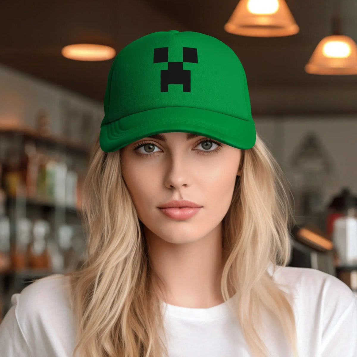 Vuxen Creepers stor urtavla videospel-trucker-keps nätbaseballkeps polyesterhatt solhatt justerbar racingkeps sommar