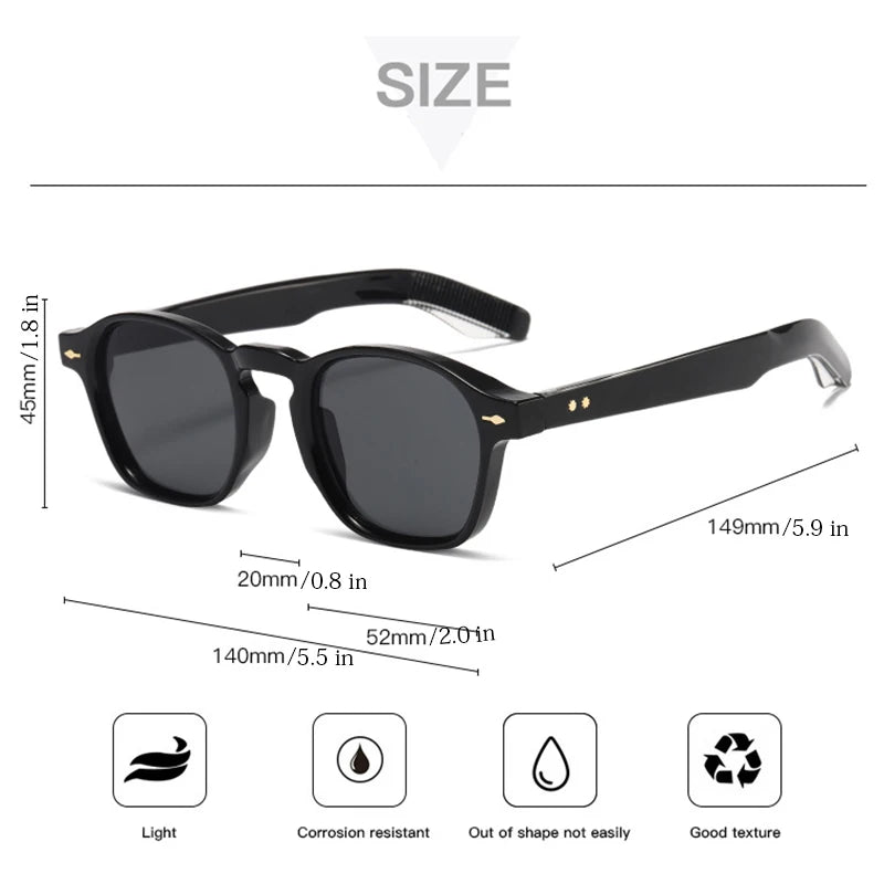 CLOUT GOGGLES Fashion Personality Rivet Sunglasses Women Men Square Frame Outdoor Travel Ultraviolet Protection Sun Glasses