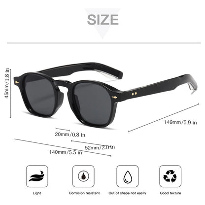 CLOUT GOGGLES Fashion Personality Rivet Sunglasses Women Men Square Frame Outdoor Travel Ultraviolet Protection Sun Glasses