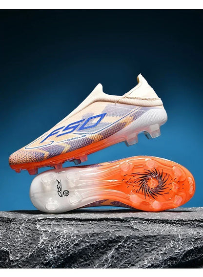 Nouvelles chaussures de football pour hommes, crampons mi-montants de haute qualité, légères, antidérapantes, pour l'extérieur et l'entraînement sur gazon, modèle très vendu