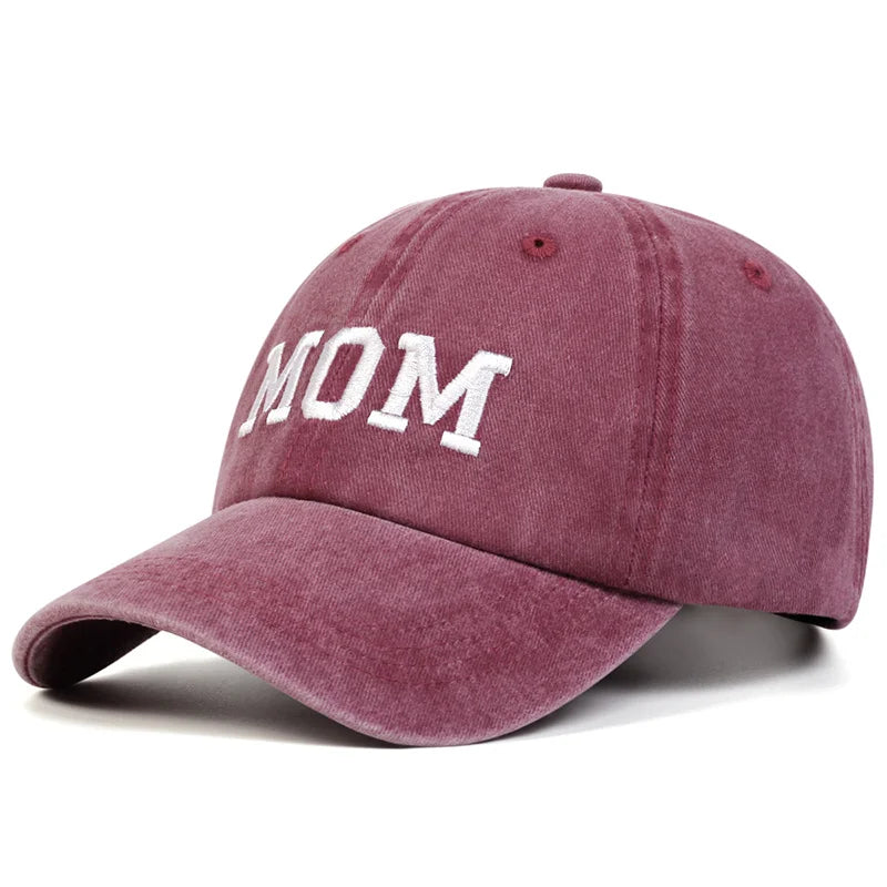 1pc  DAD MOM Letter Embroidery Wash Baseball Caps Spring and Autumn Outdoor Adjustable Casual Hats Sunscreen Hat