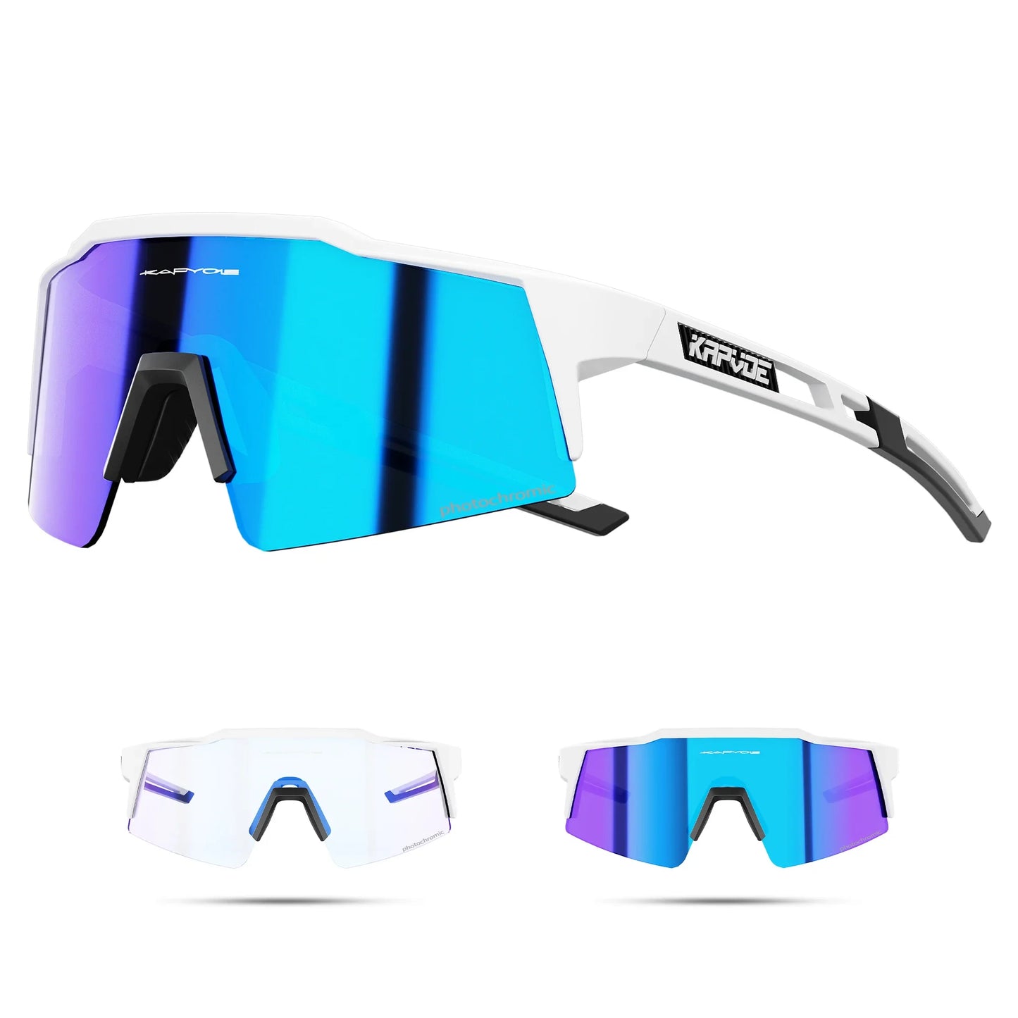 KAPVOE Photochromic Cycling Sunglasses for Men Glasses Fashion Mountain Bicycle Road Speed Cool Goggles Sports MTB Bike Eyewear