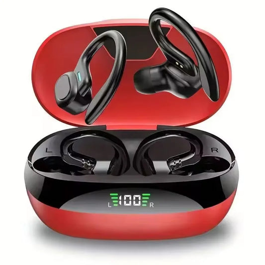 Écouteurs sans fil SP16, écouteurs sportifs Bluetooth 5.3 avec micro à réduction de bruit, 75H, stéréo HiFi, sur-oreille, écran LED, USB-C, IPX