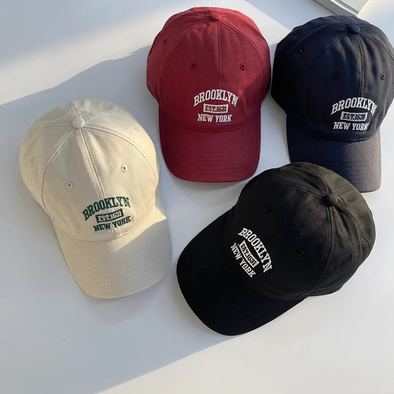 Baseballkeps i mjuk bomull med broderade bokstäver för kvinnor och män, vardags- och friluftssport, med böjd skärm, unisex, hiphop- och pappakepsar