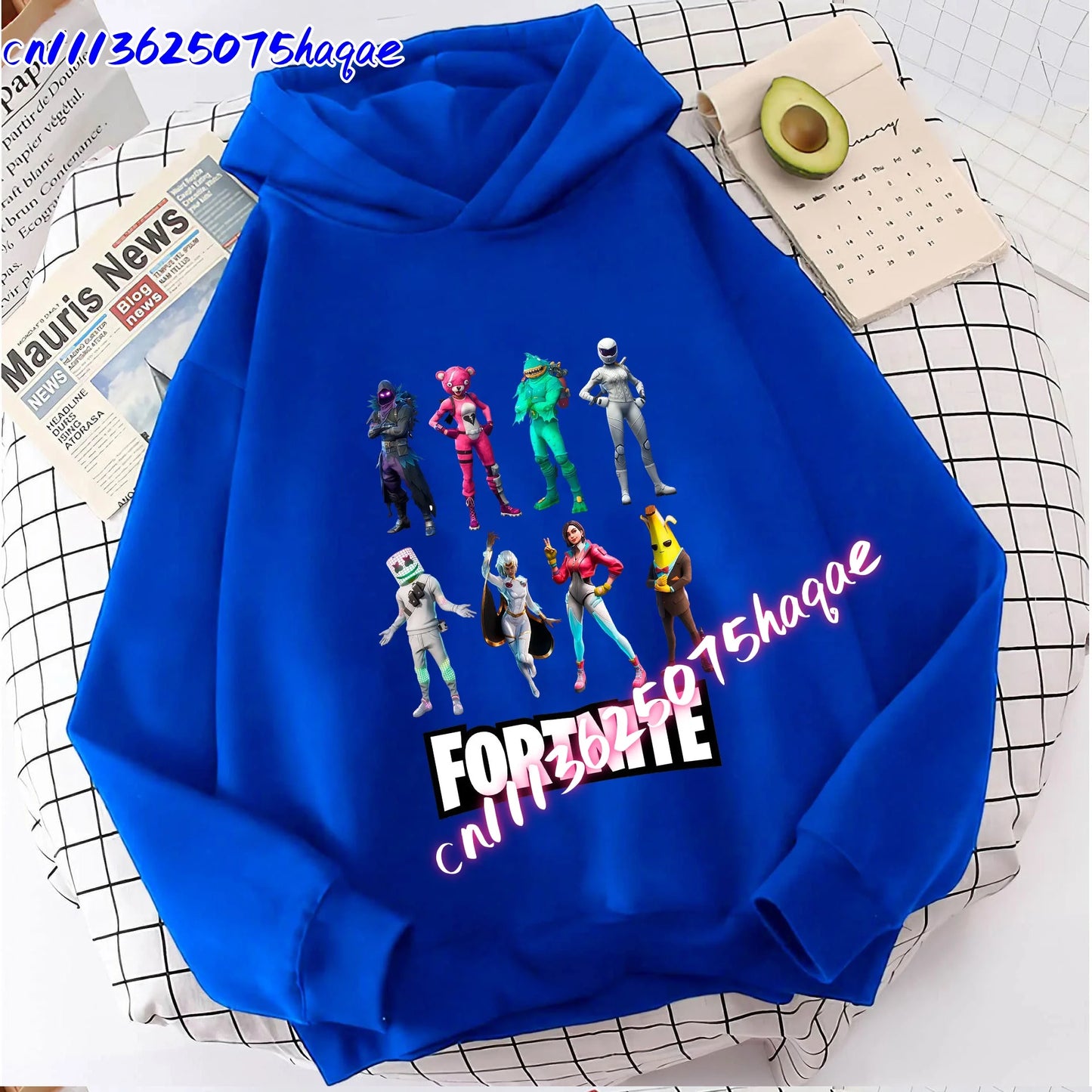 Nova dječja majica s kapuljačom Fortnites s printom crtanog lika iz igre, jesenska ležerna gornja odjeća za djecu, zimska odjeća za dječake