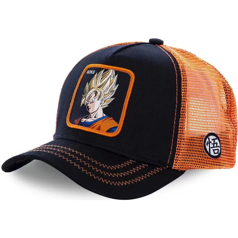 Dragon Ball Anime Embroidered Duck Tongue Mesh Hat Adjustable Breathable Baseball Hat Men's and Women's Outdoor Sunshade Hat