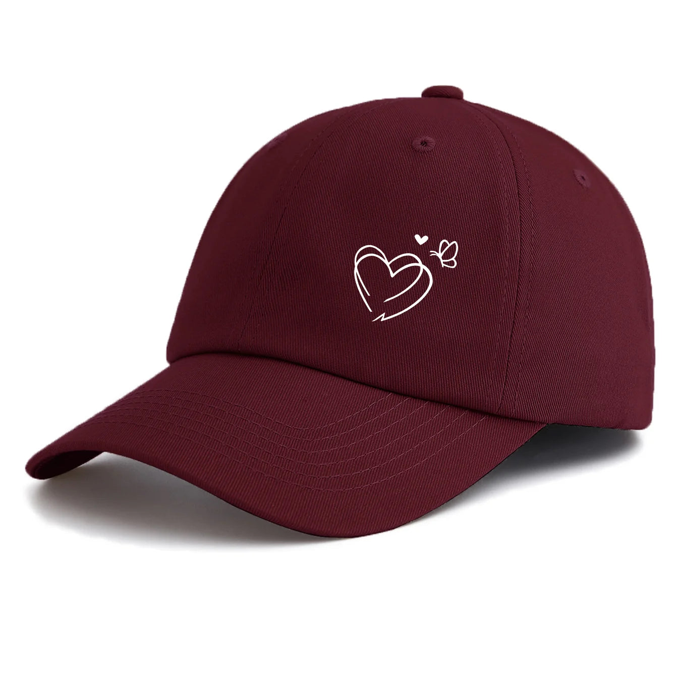 1pc Heart Butterfly Print  Baseball Cap for Adults,  Minimalist Retro Style Casual Soft Adjustable Dad Hat, Perfect As Gift