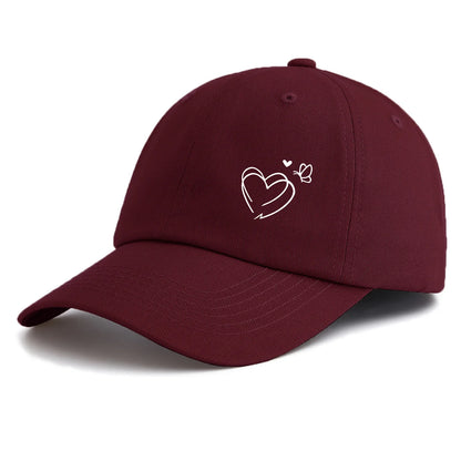 1pc Heart Butterfly Print  Baseball Cap for Adults,  Minimalist Retro Style Casual Soft Adjustable Dad Hat, Perfect As Gift