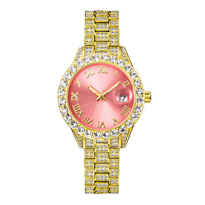 Luxury Jewelry Watch For Women Hip Hop Brand MISSFOX Fashion Waterproof Iced Diamond Quartz WristWatch Ladies Gift Hot Sale