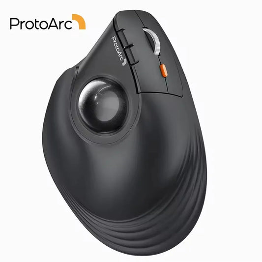 ProtoArc EM05NL brezžična sledilna miška, polnilna Bluetooth ergonomska navpična rollerball miška za računalnik, iPad, Mac in Windows