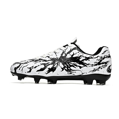 Chaussures de football pour hommes, modèle AG FG, tige en tricot ultra-léger, soutien stable de la voûte plantaire, idéales pour les entraînements prolongés sur terrain de gazon extérieur.