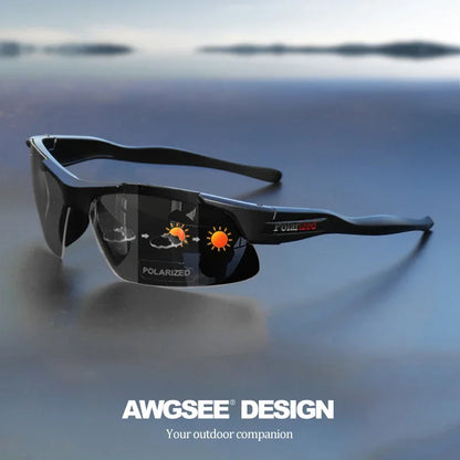 Men's Semi-Rim Polarized Sports Glasses - Matte Durable Frame & HD Coated Lenses for Golf/Fishing/Travel/Daily Use