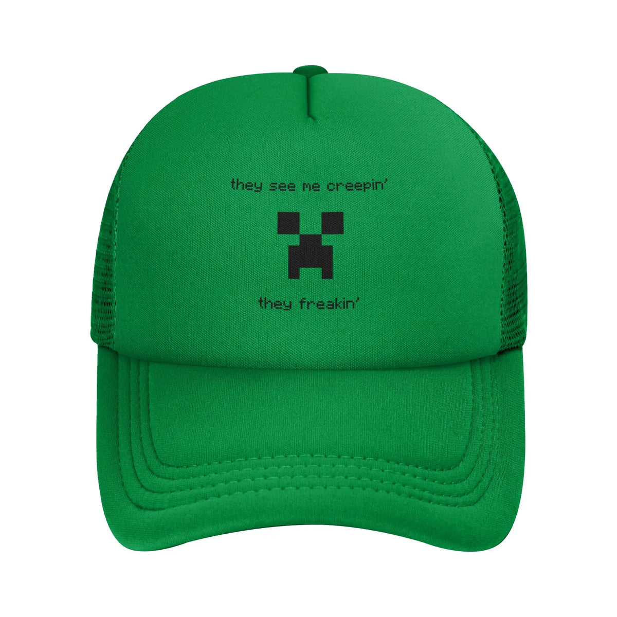 Vuxen Creepers stor urtavla videospel-trucker-keps nätbaseballkeps polyesterhatt solhatt justerbar racingkeps sommar