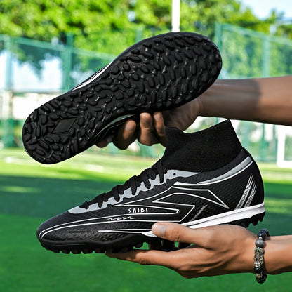 Scarpe da calcio Outdoor TF Turf: tomaia in tessuto PU confortevole, suola in gomma ad alta aderenza, qualità affidabile, scarpe sportive per bambini e adolescenti