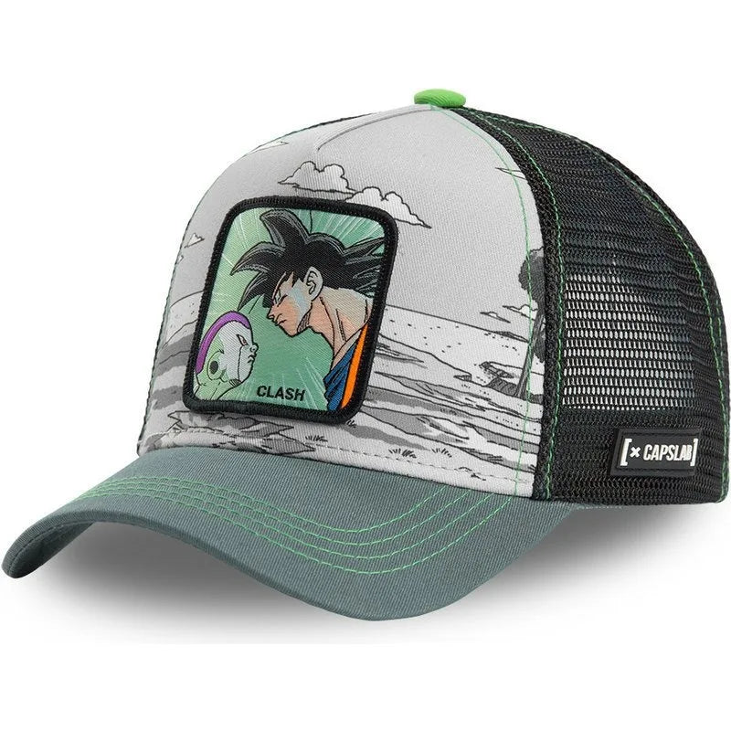 New Dragon Ball Son Goku Cap Summer Travel Peaked Cap Men's Embroidery Hip-Hop Cap Style Sun Visor Adjustable Trucker Mesh Cap