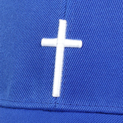 Unisex Cross Embroidery Baseball Caps Outdoor Adjustable Spring and Autumn Casual Sunscreen Hat