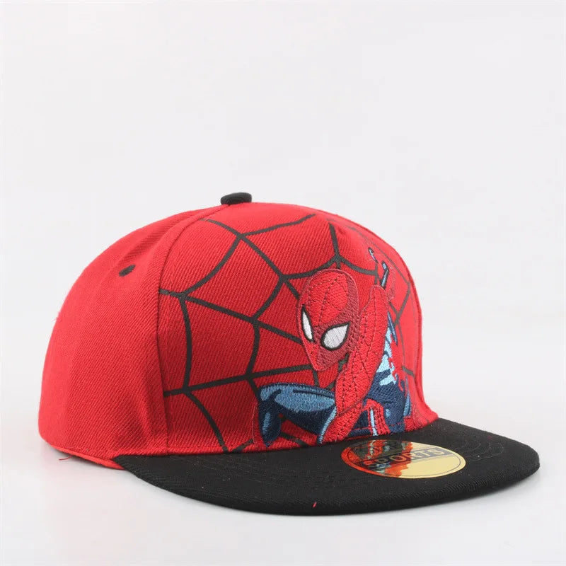 Spider-Man Marvel Peripheral Anime Baseball Cap Cotton Flat Brim Hat Cartoon Decoration Accessories Kid’s Gift Sun Shade Travel