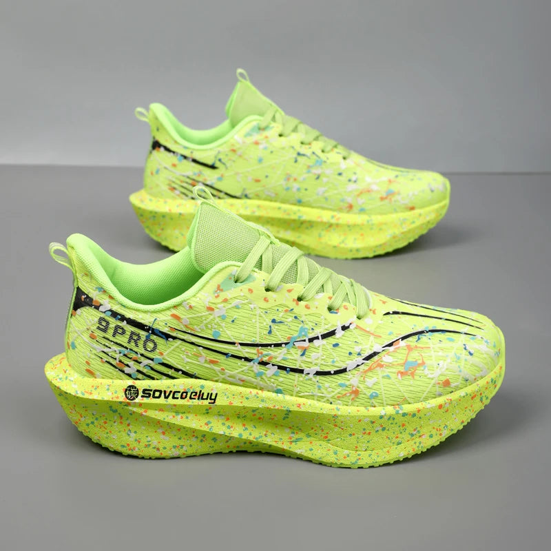 Men Running Shoes Carbon Board Marathon Cushion Mens Sports Breathable Lightweight Women Comfortable Athletic Nonskid Sneakers