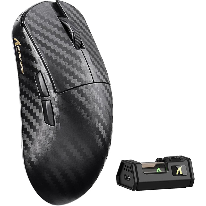 ATTACK SHARK R11 ULTRA 49g kulfiber 8000Hz trådløs gamingmus, 42000 DPI, 20000 FPS, PAW3950MAX, Nordic 52840-chip