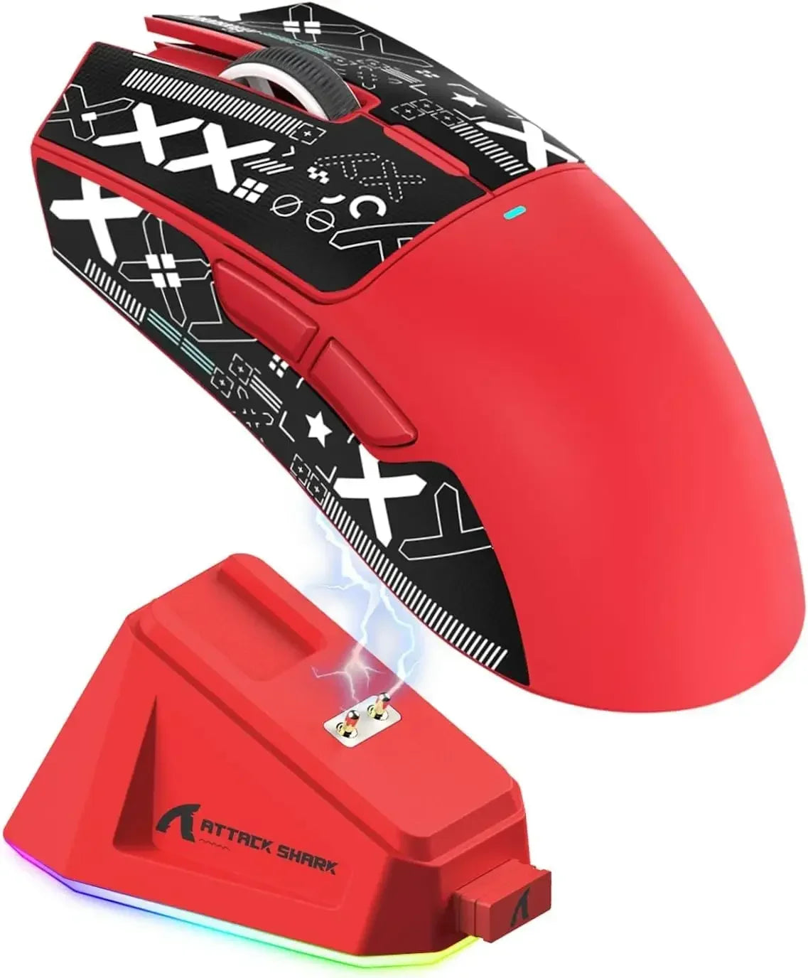 Alkuperäinen tuotemerkki ATTACK SHARK X11 langaton pelihiiri lataustelakalla, PixArt PAW3311 -pelisensori, Origin BT/2.4G langaton/langallinen