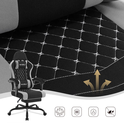WOLTU sukamoji kompiuterio kėdė su masažo funkcija, ergonominė biuro kėdė su pagalvėle ir pakoju, reguliuojamo aukščio gaming kėdė