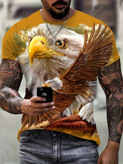 Fashion Eagle Grafik-T-Shirts Luxus-T-Shirt Sommer-T-Shirts für Herren Freizeit-Oberteile Kurzarm-T-Shirt 3D-Druck Herrenbekleidung