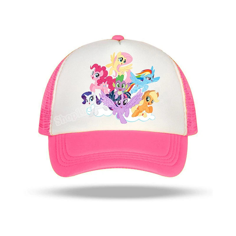 My Little Pony Baseball Caps Girls Summer Breathable Casual Hat Anime Print Sun Cap Kids Adult Adjustable Pointed Hats Gifts