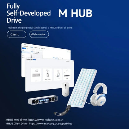 MCHOSE L7 Ultra+ średnio-duża mysz gamingowa do e-sportu z sensorem Paw3950, bezprzewodowa, trzy tryby, lekka mysz biurowa Dual-Drive do komputera