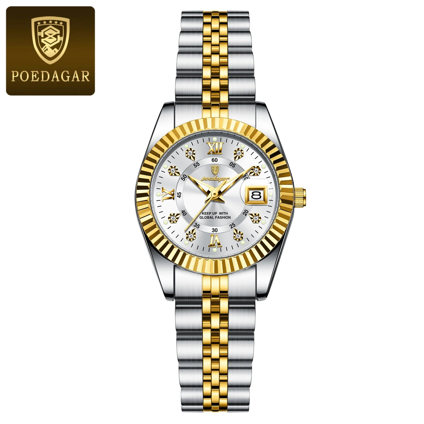 POEDAGAR Top Luxury Ladies Wristwatch Waterproof Luminous Date Casual Women Watch Stainless Steel Quartz Fashion Women's Watches