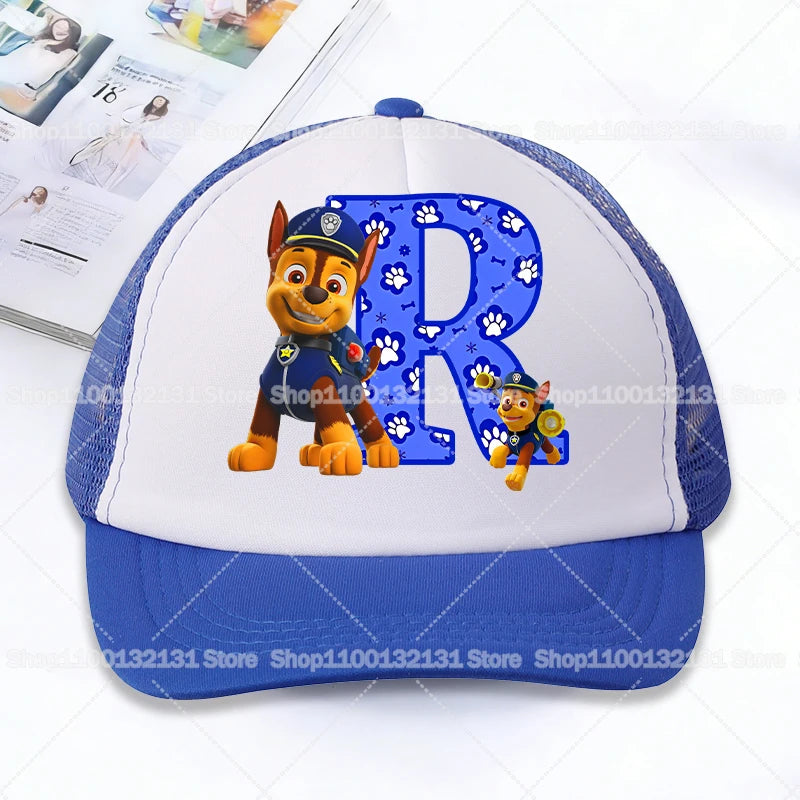 PAW Patrol Mesh Baseball Caps Cartoon Chase Letter Adult Kids Sports Hats Anime Summer Outdoor Sunshade Peaked Cap Boy Girl Gift