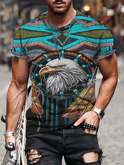 Fashion Eagle Grafik-T-Shirts Luxus-T-Shirt Sommer-T-Shirts für Herren Freizeit-Oberteile Kurzarm-T-Shirt 3D-Druck Herrenbekleidung