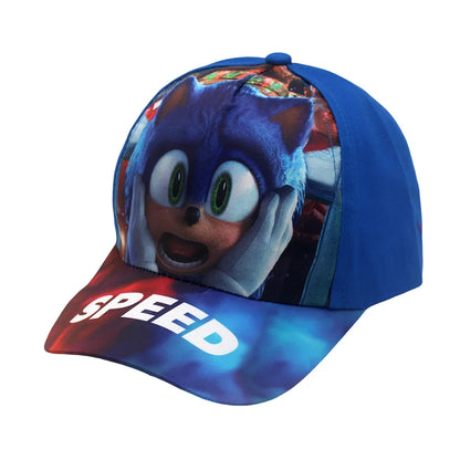 Latest Adjustable 48-54cm Sonic Print Kids' Baseball Cap Anime Tails Knuckles Shadow Sun Hat Blue Hedgehog Baby Outdoor Hat Gift
