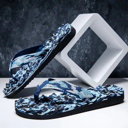 Pantoufles d'intérieur décontractées pour hommes, tongs, sandales de plage, diapositives plates coordonnantes, chaussures de maison, été