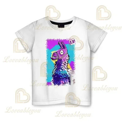 Battle Royale T-paita Fortnite T-paita Victory Cartoon -yläosat nuorille, lasten Hero Game Fortress Night 3D -T-paita pojille ja tytöille