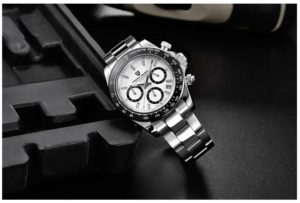Relógio cronógrafo para homem PAGANI DESIGN – Relógio de pulso de luxo com movimento de quartzo, luminoso e estanque.