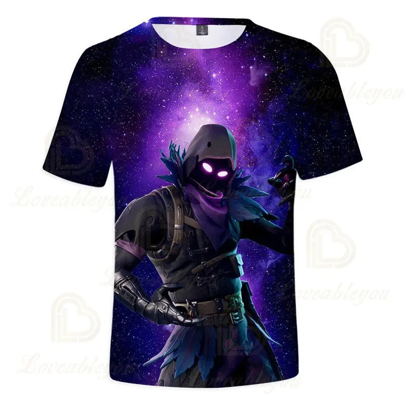 Detské letné tričko Fortnite Victory Royale Ninja Fashion 3D s krátkym rukávom, detské oblečenie s kreslenou potlačou