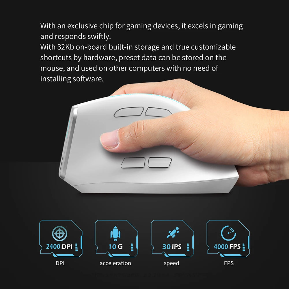 F-36 ergonomska navpična miška 2.4G+BT1+BT2, brezžična za desno in levo roko, računalniška gaming miška, optična USB miška za računalnik in prenosnik