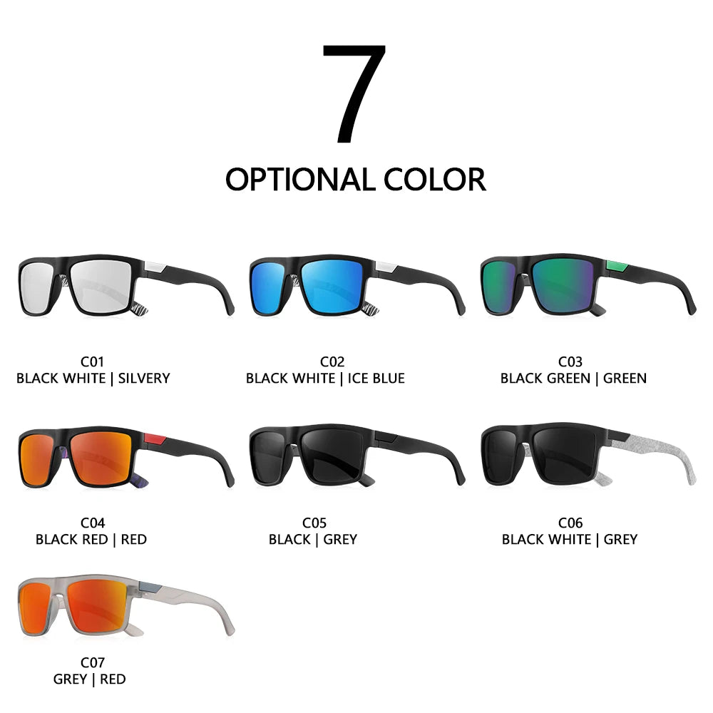 CRIXALIS Full Frame Square Fashion Sunglasses Men Driving Fishing Running Outdoor Various Colors To Choice Anti-reflective UV400